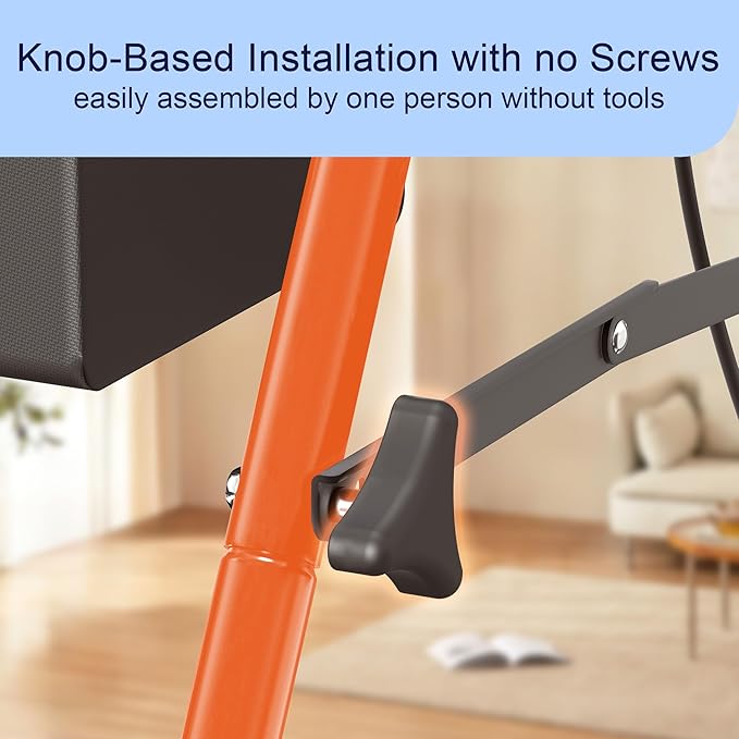Foldable Rollator Walker with Seat for Seniors, All-Terrain Wheels, 350lb Capacity, Reinforced Inner Metal Rod for Easy Folding & One-Hand Carry, Lightweight Rolling Walker - Orange