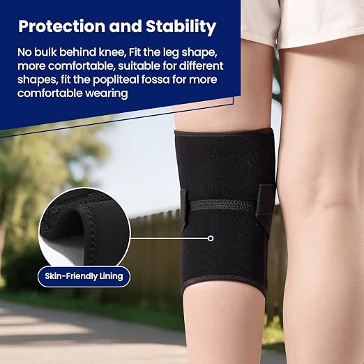 JOMVD Knee Brace for Knee Pain, Meniscus Tear, Adjustable Knee Support with Side Spring Stabilizers for Meniscus Tear, ACL, Arthritis, Patella Stability, Knee Pain Relief, Women and Men, X-Large