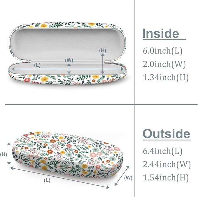 FINTIE Hard Shell Eyeglasses Case, Portable Protective Glasses Cover Eyeglass Holder Box with Cleaning Cloth for Men Women