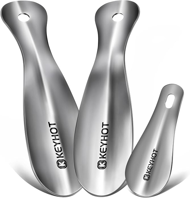 Metal Shoe Horns 7.5-16.5“, Shoehorns Long & Travel for Kids Adult | Stainless Steel Shoehorns, Shoe Spoons, Portable Compact Lightweight Wear Shoes Helper for Boots Men Women
