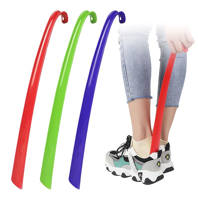 1pc fo Long Plastic Shoe Horn Remover Disability Aid Flexible Stick (green)