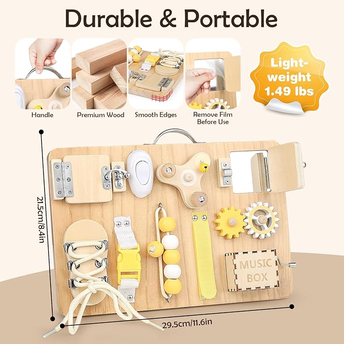 Joyreal Fidget Busy Board for Adults with Dementia,Engaging Alzheimers Products & Dementia Activities for Seniors,Assistance Products Elderly Patients - Gift Toys for People with Alzheimers