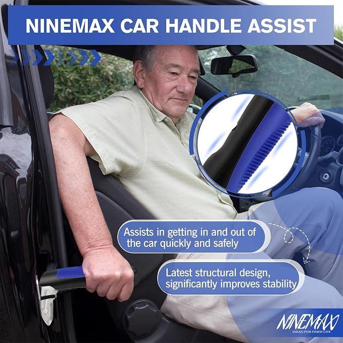 Car Door Assist Handle for Elderly & Handicap, Portable Car Cane (1pc) | Stable Support for Easy Vehicle Entry, Universal Fit for Most Cars, Lightweight & Portable, Non-Slip Grip, Tool-Free Setup