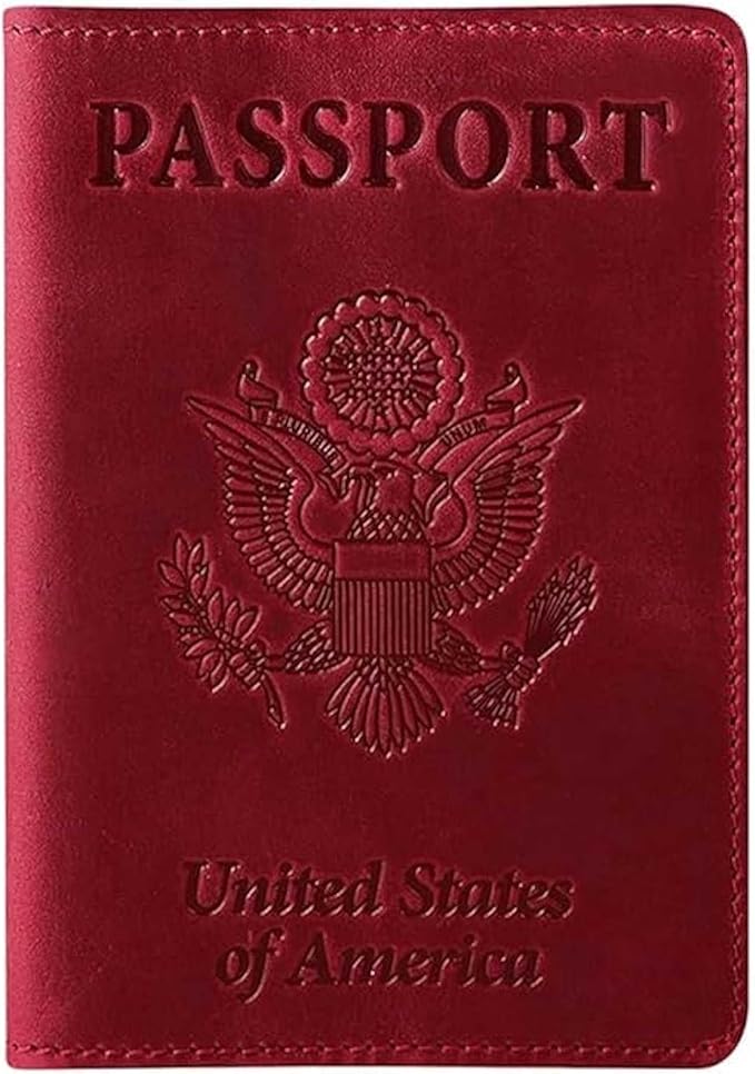 Ciana Passport Holder for Travel, RFID Passport Wallet, Leather Passport Cover & Card Holder for Men & Women, Slim Travel Wallet, Passport Case (Burgundy)