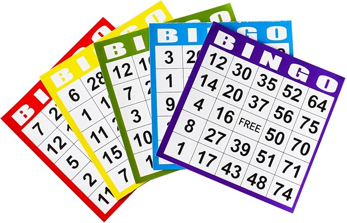 SEETOOOGAMES Bingo Paper Game Cards - 1 on Card - 1000 Sheets (200 Books of 5 Sheets)