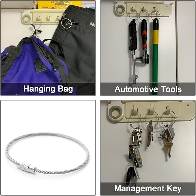 100 Pack Wire Key Ring Large Cable Key Chain Rings 6" Metal Keychain Keyring Loop Bulk for Outdoor Luggage Tags(THICK: 2MM)
