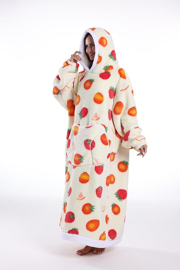 Blanket Hoodie, Long Hooded Blanket Sweatshirt as Birthday Gifts for Women Men, Long Wearable Blanket for Women Men.