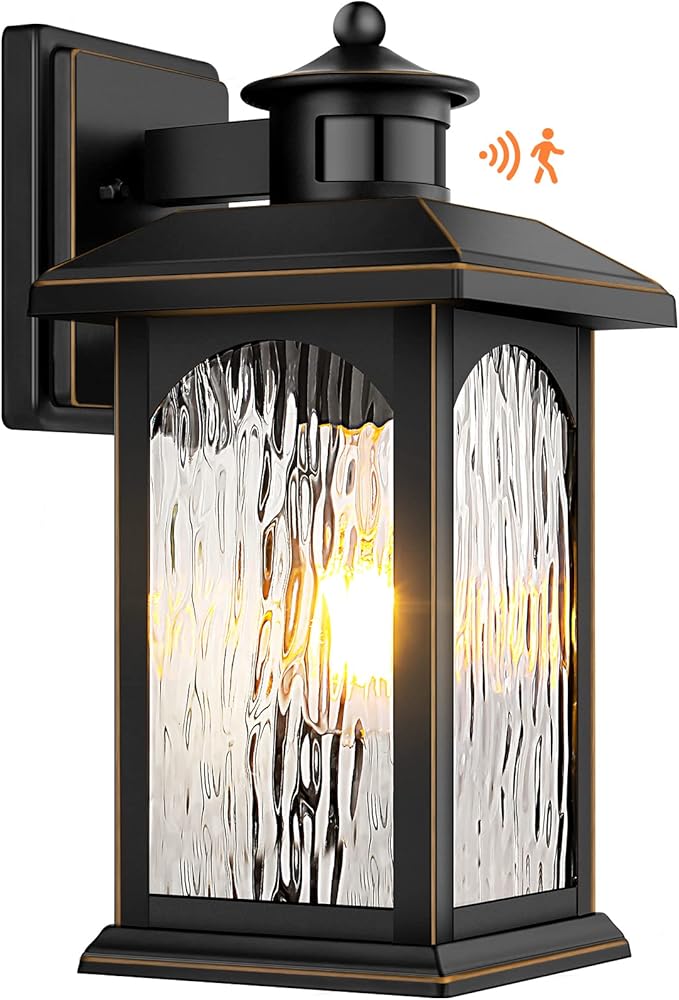 FILIYANO Motion Sensor Outdoor Wall Light Fixture, Dusk to Dawn, 1 Pack | Anti-Rust, Waterproof Exterior Lantern with 3 Modes, Modern Farmhouse Coach Sconce for Front Door, Garage, Porch, Entryway