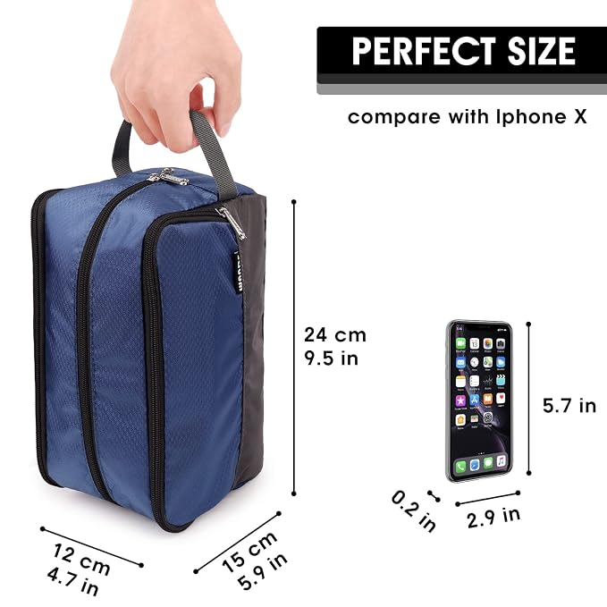 WANDF Travel Toiletry Bag for Men, Small Dopp Kit for Toiletries | Water-Resistant Fabric, Travel Bag for Toiletries, Compact Storage, Shaving Accessories, Weekend Trips