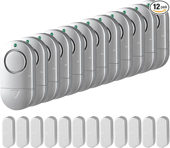 Window Alarm Sensor 12 pack, Door Alarms for Kids Safety, Burglar Door Alarm for Pool, 120 DB Window Alarms for Home Security