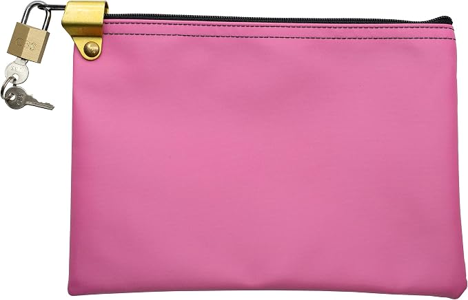 Medication Security Bag with Padlock, Pink | Included 2 Keys, Small Pill Bag, Travel Carry Pouch, Medicine Storage, Made in USA