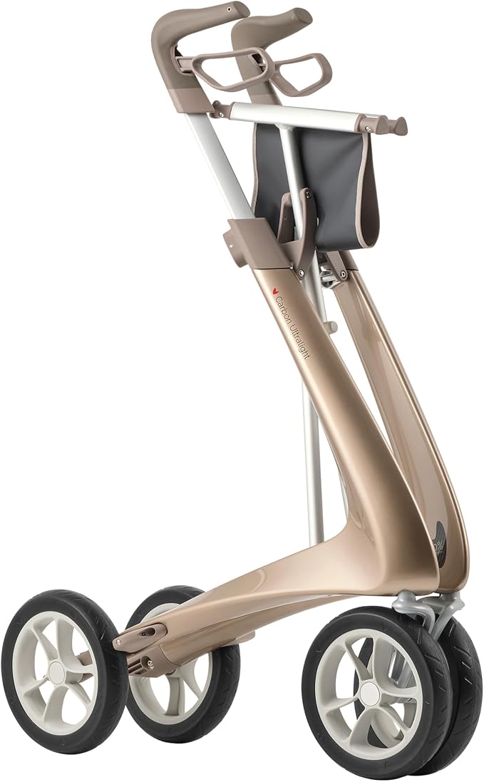 byACRE Carbon Ultralight Rollator Walker - 10.6 lbs Adult Walkers with 4 Wheels and Seat - Lightweight Seated Walkers with Wheels - Foldable Rolling Walker with Seat - Walker for Adults