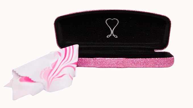 SPUNKYsoul Eye Glasses Case Girl Sparkle Smooth Glitter Hard Shell Eyeglass for Women