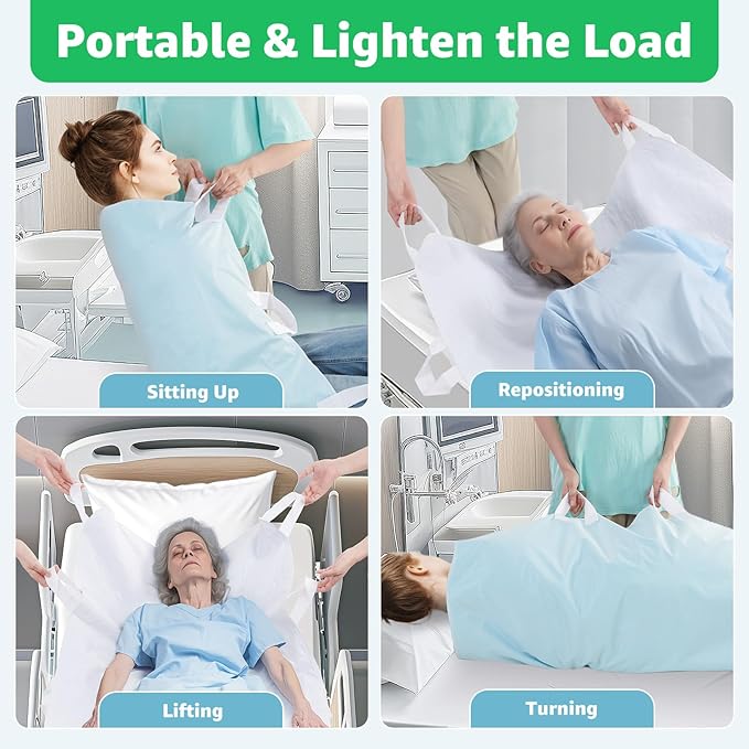Washable Bed Pad for Incontinence: Waterproof Bed Pads, Reusable Bed Underpads with 10 Handles for Elderly, Positioning Bed Pad for Incontinence Adult,Bedridden,Patient,Hospitals,Hone,34x72 Inch