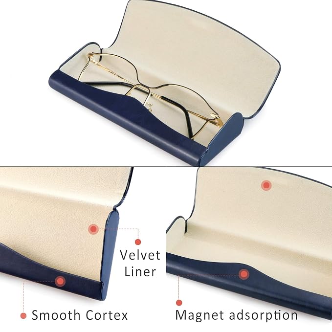 LifeArt Eyeglass Case Hard Shell, Portable Sunglass Case, Fashionable PU Leather Eyeglass Case, Lightweight