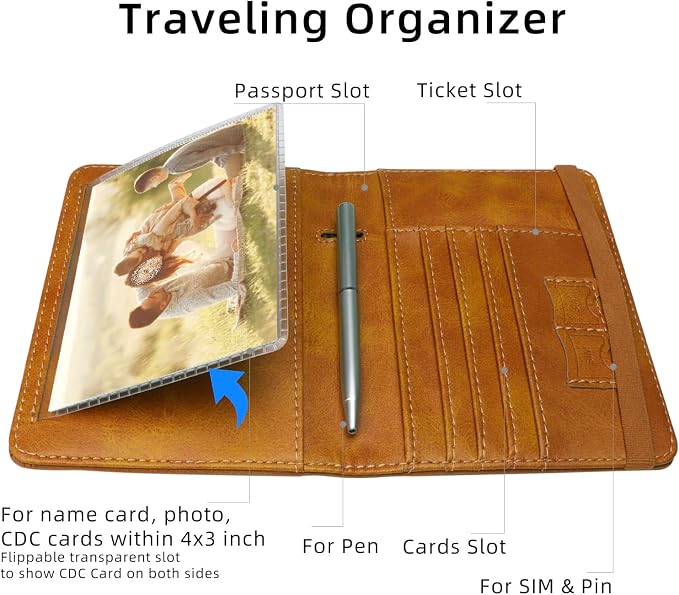 WALNEW Passport Holder for Travel, RFID Passport Wallet, Travel Essentials