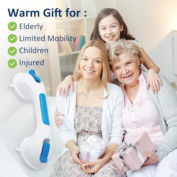 TAILI Shower Grab Bar Suction Grab Bars for Bathtubs and Showers for Elderly, Bath Handle for Seniors Bathroom Safety Handles for Elderly, Handicap Balance Assist Bath Grip No Drilling Removable