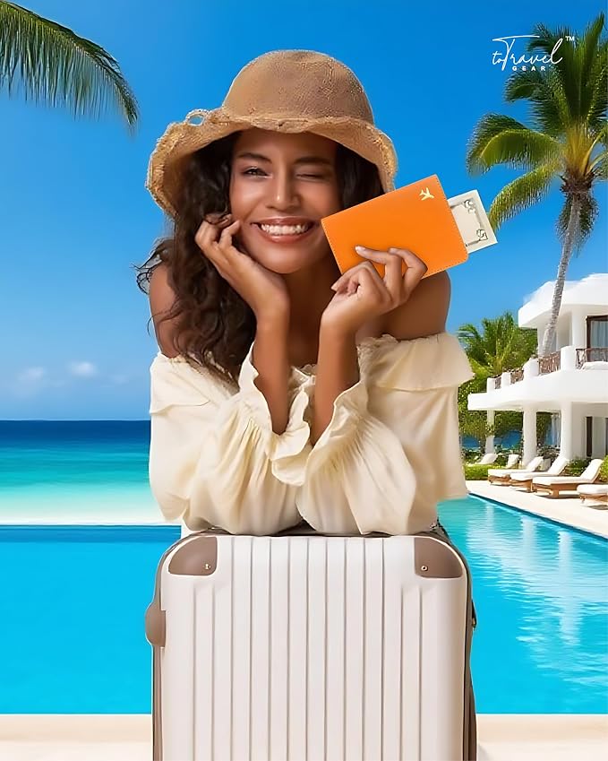 Passport Holder for Travel, RFID Blocking Waterproof PU Leather Travel Passport Cover Case Wallet
