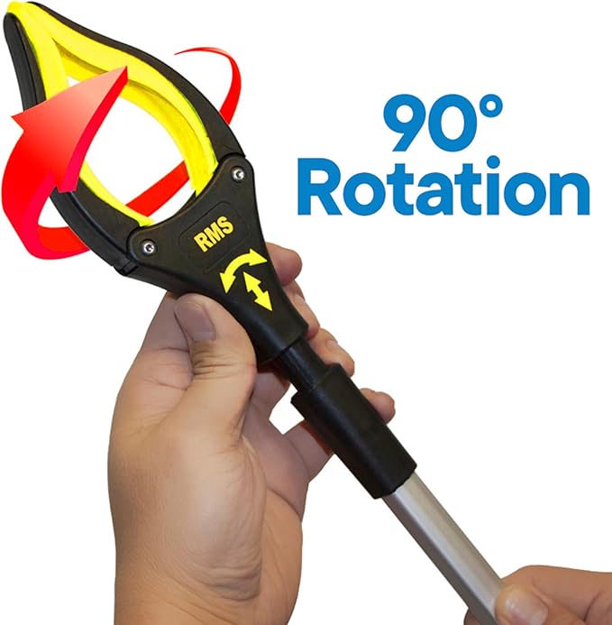RMS 2 Pack 21 Inch Short Grabber Reacher with Rotating Jaw - Mobility Aid Reaching Assit Tool