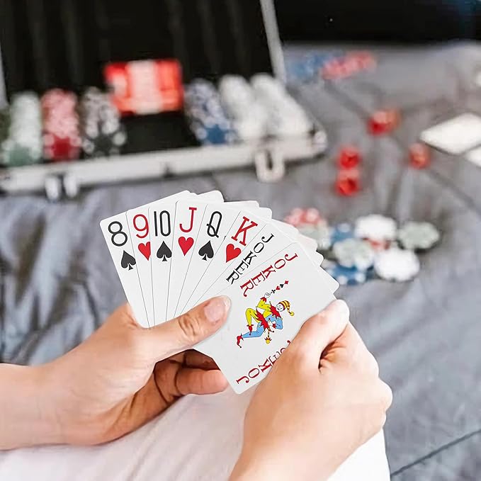 Fanwer Playing Cards Large Print 12 Pack, Jumbo Poker Playing Cards for Seniors, Vision Impaired, Low Vision Crowd, Deck of Cards for Blackjack, Euchre, Canasta Cards Game