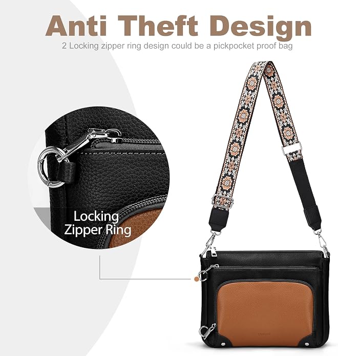 Anti-Theft Crossbody Purse for Women Travel Shoulder Bag