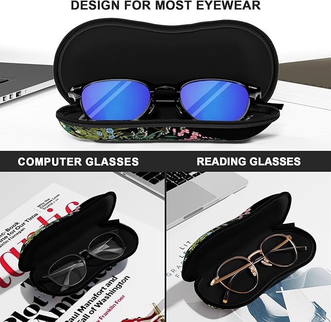 Sunglasses Soft Case, Ultra Light Portable Neoprene Zipper Glasses Case for Men Women