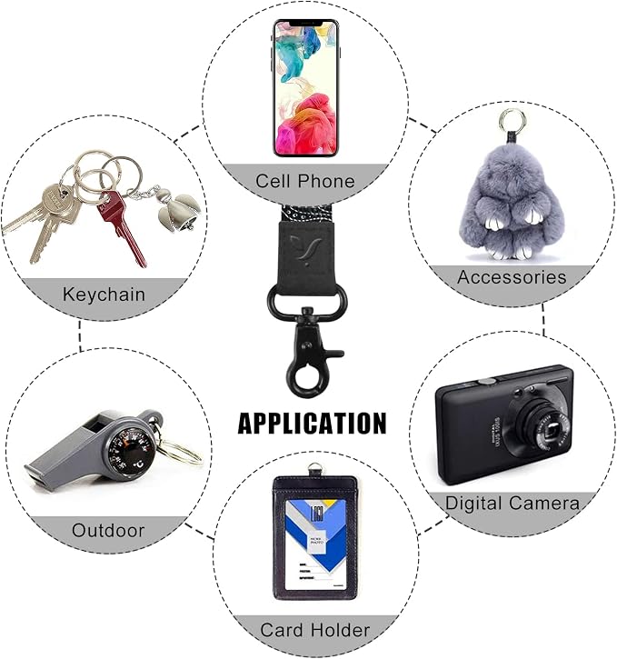 Yiflin Cute Wrist Lanyard for Keys, Keychain, Wallet, Id Holder, Cell Phone, Wristlet Lanyard Key Chain Holder for Women