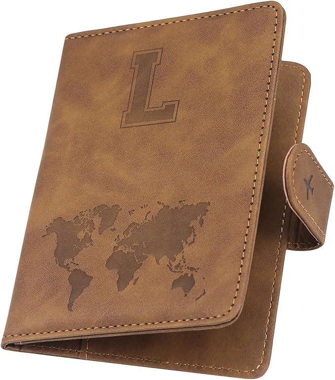 ILIYAH-Passport Cover-Passport Holder Travel Wallet-RFID Blocking Passport Case Travel Accessories Card Holder Wallet Unisex Travel Gifts (Brown L)