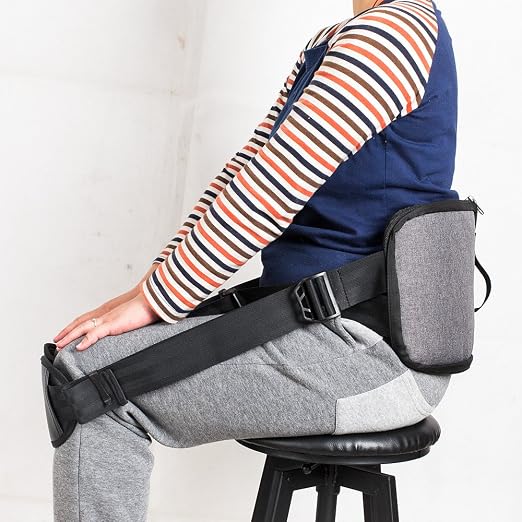 Melo Lower Back Support Belt for All-Day Back Pain Relief, Posture Corrector Harness, Sciatica Relief, Improves Posture While Sitting, Ideal for Office, Home & Outdoor Use,Grey