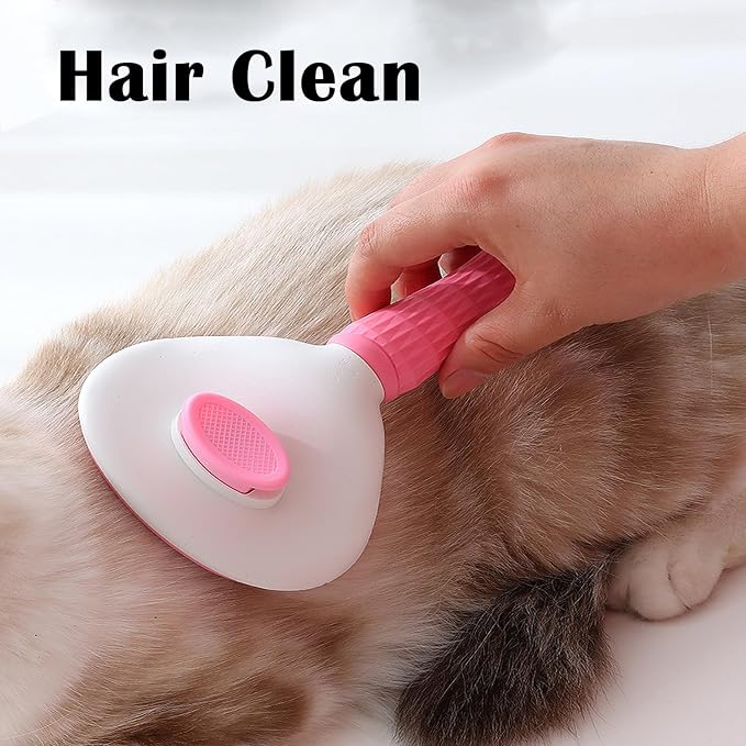 Cat Dog Brush Self Cleaning Slicker with Massage Rounded Particles Removes Loose Hair Tangles,Skin Friendly Washable
