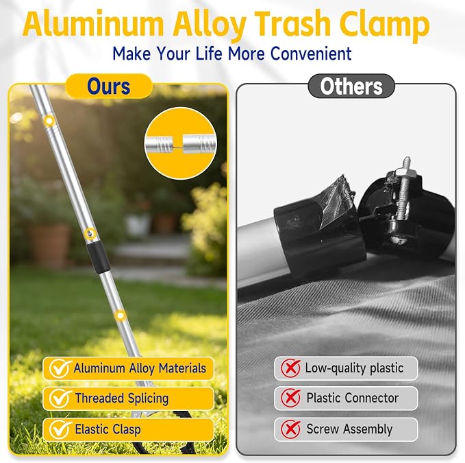 Grabber Reach-er Tool Heavy Duty Aluminum Alloy, Pick Stick Grabber 53 Inch, Folding Reaching Stick for High Shelves, Litter Pickup, and Elderly Daily Use (53inch)