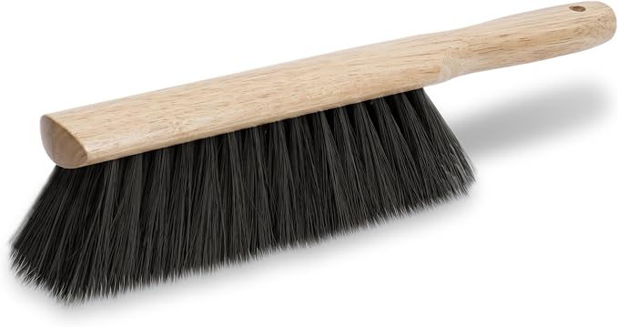 Marshalltown Beaver Tail Brush, 13 1/2 Inch, Concrete, Assembled in the USA | Black Horsehair Bristles Staple-Set in Hardwood Block, Soft Hand Masonry Brush Finishes Concrete Curbs, 6517