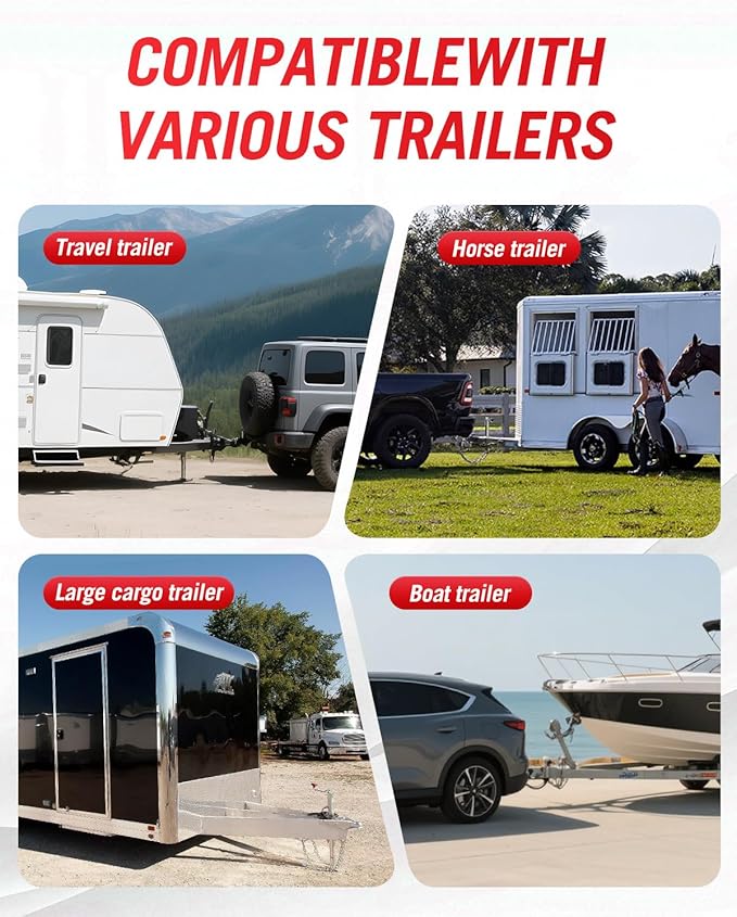 FZZD Trailer Tongue Weight Scale, 2000 lbs Max Weight Capacity, for RV, Boat, Travel Trailers, Gray