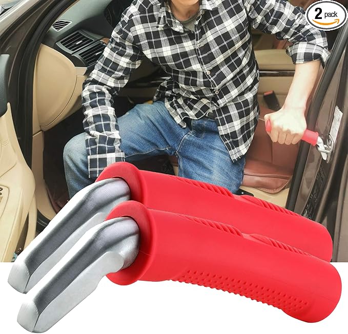 Valorcielo Car Door Handle for Elderly, 300 lb Support, Red 2 Pack | Auto cane portable vehicle support handle with non-slip grip, a car door assist bar for more confident entry and exit