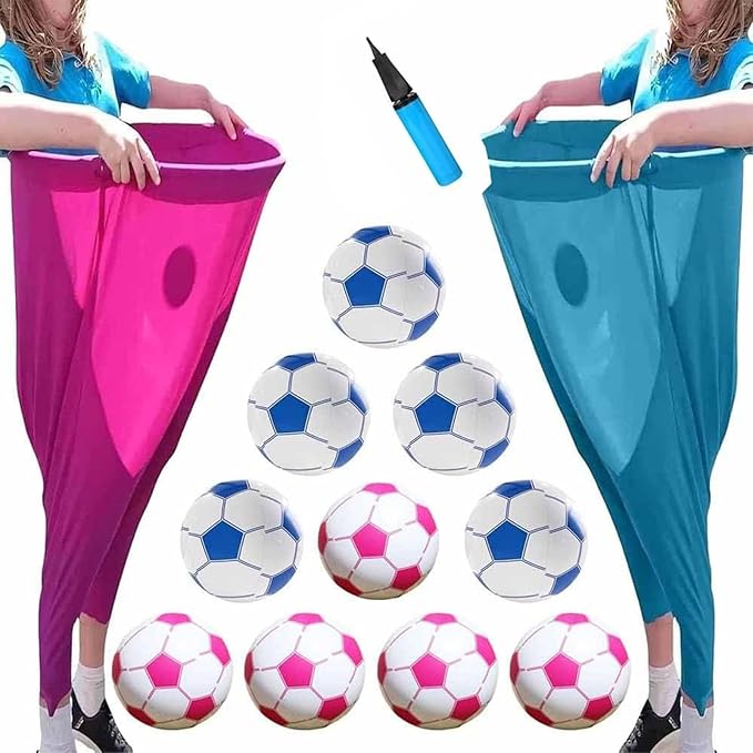 Granny Pants Yard Game Set with Bouncy Balls | Giant Outdoor Tossing Game for Adults & Family Parties | Team Relay Lawn Fun (2 Pants + 12 Balls)