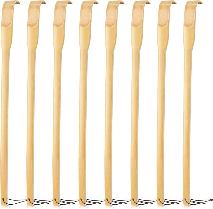 Bamboo Back Scratcher, 8 PCS 16.5" for Men Women | Strong Sturdy Self-Massager for Scratching Itches On Back, Arm, Leg, Head, Body, Best Gift for Pregnant Women,Elderly