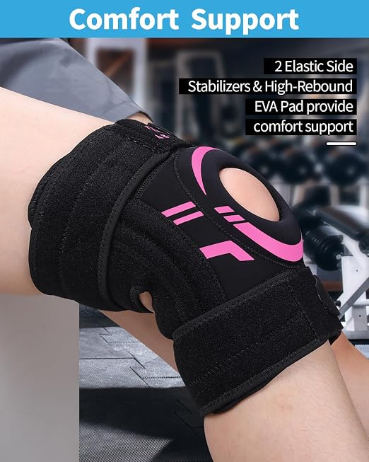 ABYON Knee Brace for Men & Women – Plus Size Adjustable Knee Support for Knee Pain, Meniscus Tear, Arthritis, Acl, Mcl.Neoprene Patella Stability Wrap with Side Spring Stabilizers for Pain Relief & Injury Recovery – See How to Size Video Before Ordering
