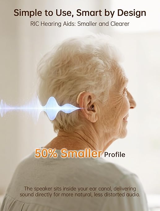 OTC Hearing Aids for Seniors, 2026 Rechargeable Digital Sound Amplifier for Adults with Noise Cancelling, Lightweight Invisible Hearing Aids, Beginner-Friendly Gift for People Hard of Hearing (Black)