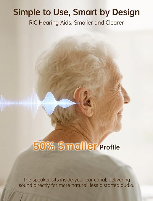 OTC Hearing Aids for Seniors, 2026 Rechargeable Digital Sound Amplifier with Noise Cancelling for Adults, Lightweight Beginner-Friendly Hearing Aids for People Hard of Hearing (Black)