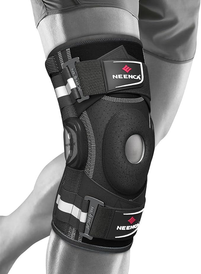 NEENCA Professional Knee Brace for Knee Pain, Hinged Knee Support with Patented X-Strap Fixing System, Medical for Pain Relief, Arthritis, Meniscus Tear, ACL, PCL, MCL, Runner, Sport
