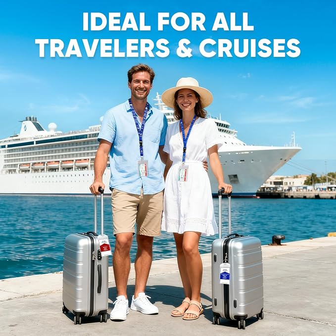 Cruise Essentials 2026,Cruise Must Haves Kit,Non-Surge Protector Power Strip,Magnetic Hooks,Lanyards,Luggage Tags,Towel Bands,Waterproof Phone Pouches,Travel Essentials