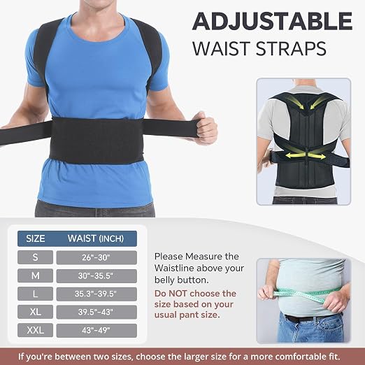 DIANMEI Back Brace Posture Corrector for Women and Men, Back Braces for Upper and Lower Back Pain Relief, Adjustable and Fully Back Support Improve Posture and Lumbar Support(L, 35.3"-39.5" Waist)