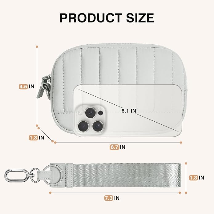 Marvolia Wristlet Wallet for Women Quilted Protective Wristlet Purse | Lightweight, Multi-Pockets with Zipper, for Travel Daily Necessities