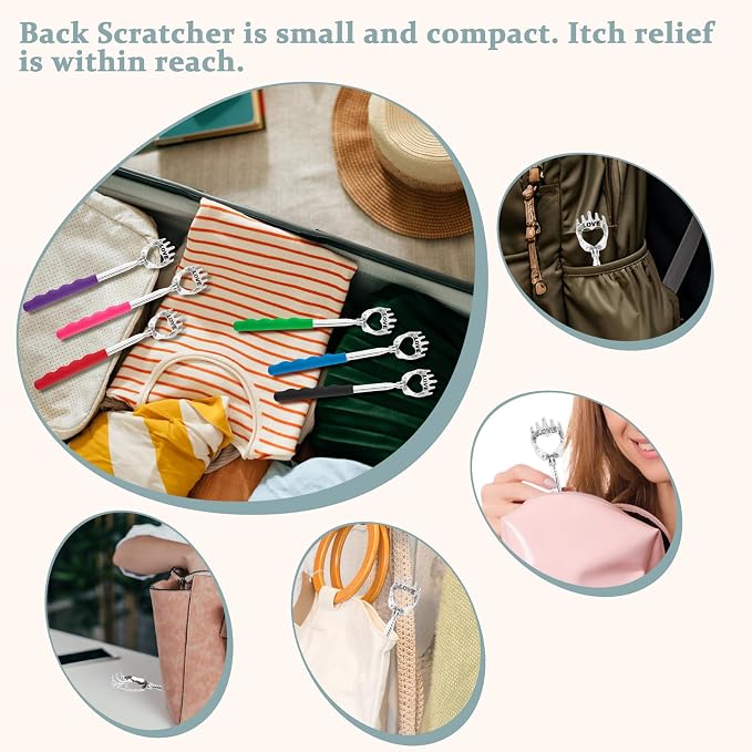 HOFASON 6 Pack Back Scratcher, Fathers Day Dad Gifts, Stocking Stuffers for Adults Women Men, Easter Basket Stuffers, White Elephant Gifts, Prizes for Adult, Birthday Gift for Mom Dad Wife Husband