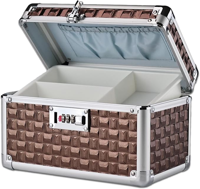 Medicine Lock Box with Code, Secure Multipurpose Locking Box | Portable Combination Storage Lockbox, Childproof Medication Organizer Case, Portable First AidBox with Removable Utility Tray
