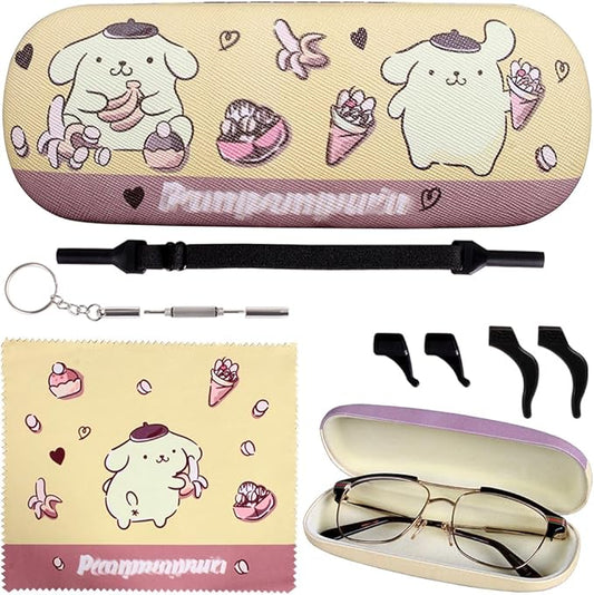 ADBGV Cute Stylish Hard Shell Eyeglasses Cases Protective Case Storage Box With Glasses Cloth Eyeglass Strap for Girl Teen