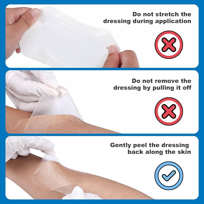 FRESINIDER Transparent Film Dressing 6” x 8” (20 Pack) – Large Waterproof Shower Bandages, Breathable Clear Wound Cover with Border for IV Shield, Post-Surgery Care & Tattoo Aftercare