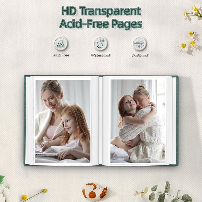popotop Photo Album 4x6-100 Photos Photo Books with 100 Vertical Pockets,Linen Cover Albums for Family Wedding Anniversary Baby Vacation Pictures