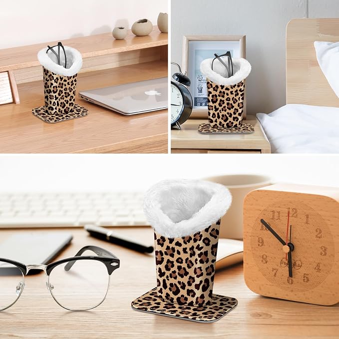 FINTIE Plush Lined Eyeglasses Holder, Glasses Stand Case, Anti-scratch Glasses Storage Organizer for Desk, Nightstand, Office