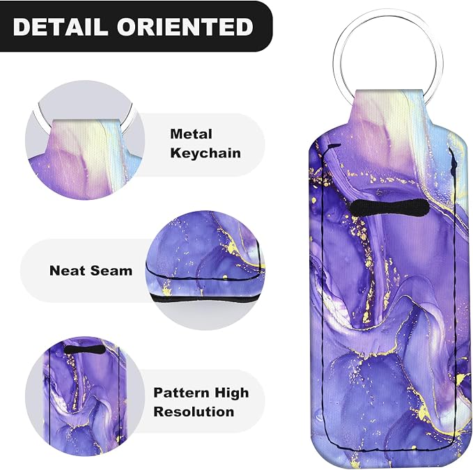Cute Chapstick Holder Keychain,Lipstick Neoprene Clip-on Lip Balm Holder for Woman